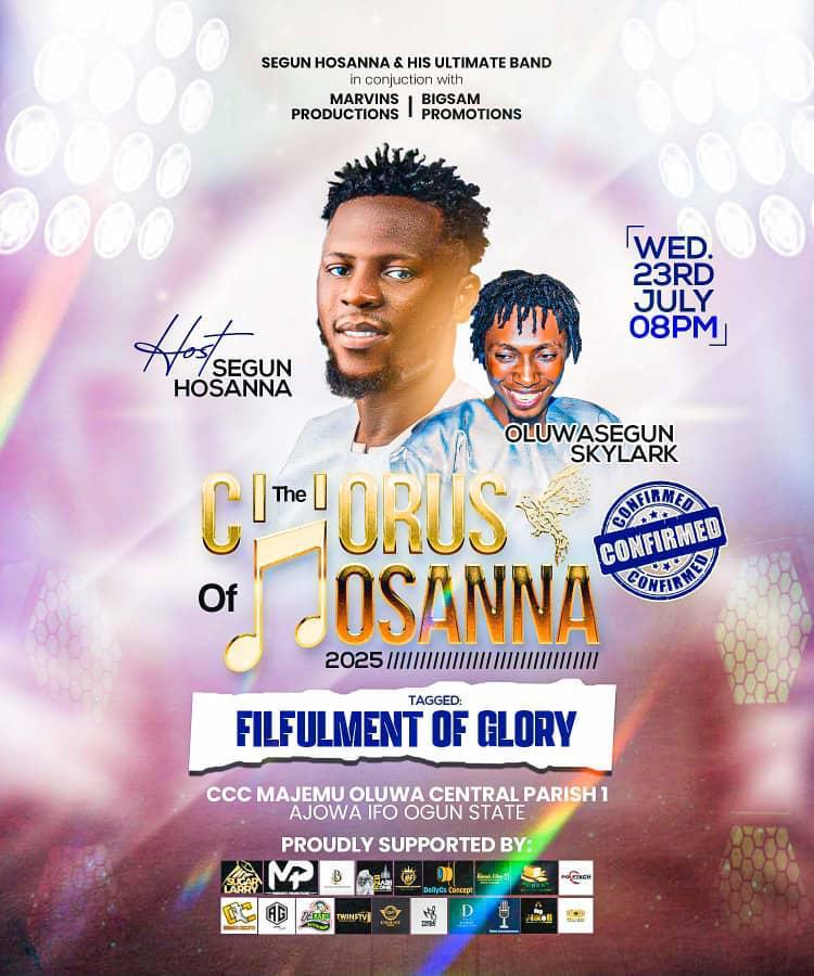 Chorus of Hosanna 2025 flyer, Segun Hosanna and Oluwasegun Skylark