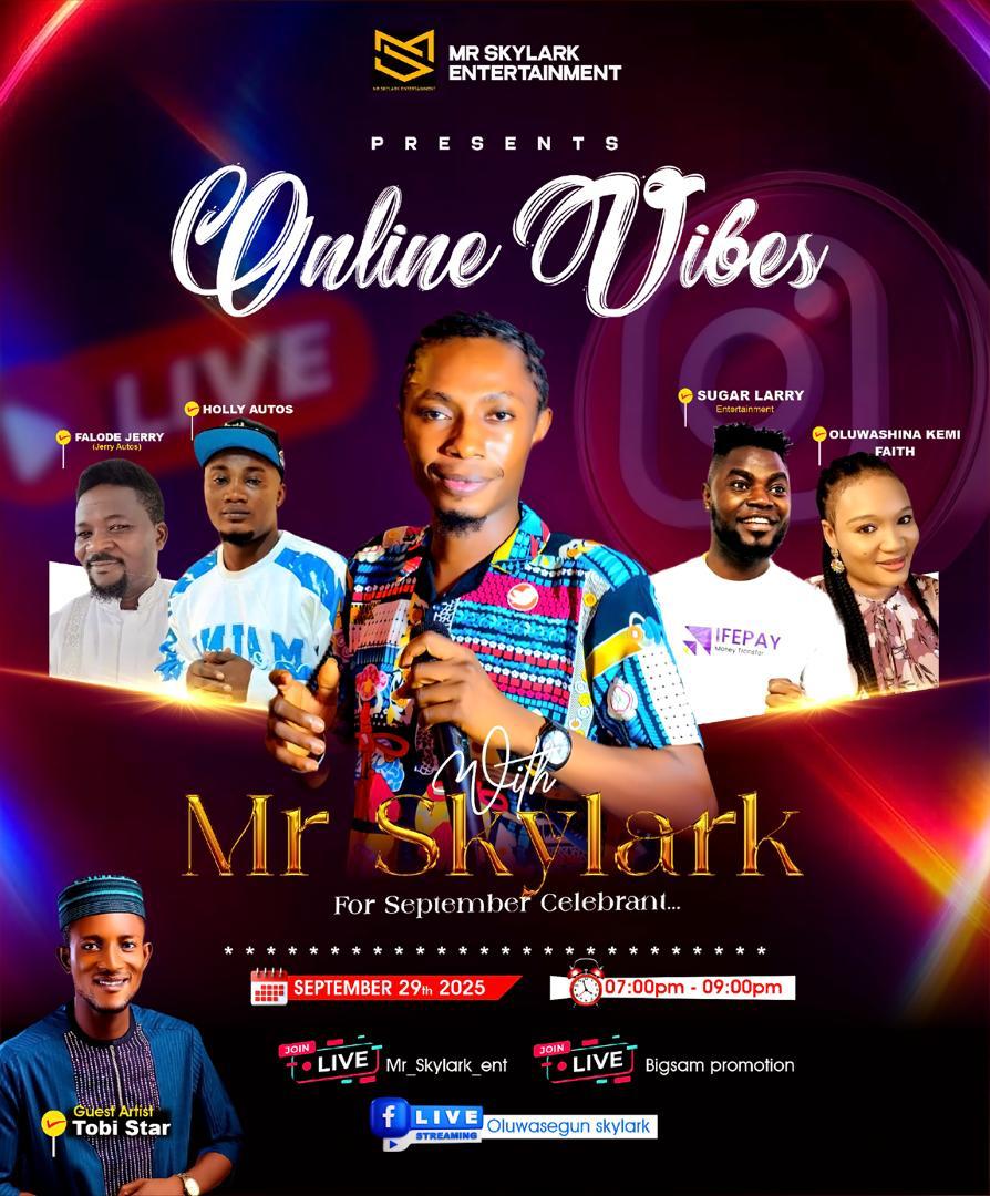 Online Vibes with Mr Skylark flyer, September celebrant edition